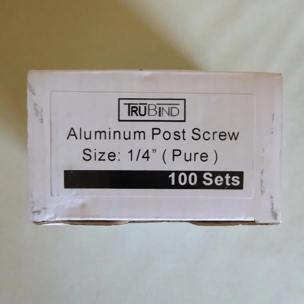 NEW .25” ALUMINUM POST SCREW BOOK BINDING HOLE PUNCH BINDERY POSTS 100 SETS